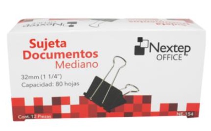 Clips negros nextep mediano 1 1/4  c/12 ne-154