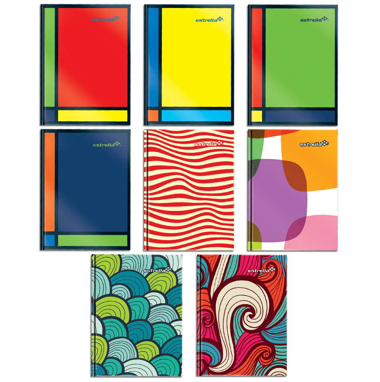 Diarios escolares estrella rayado 2 manos 96 hjs