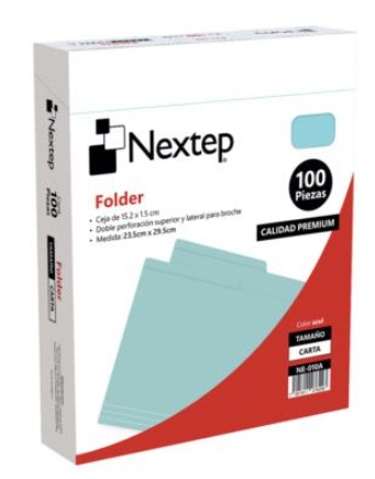 Folder azul celeste t/carta nextep c/100