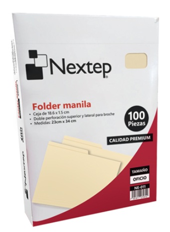 Folder manila t/oficio nextep c/100