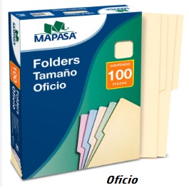 Folders mapasa t/oficio crema c/100