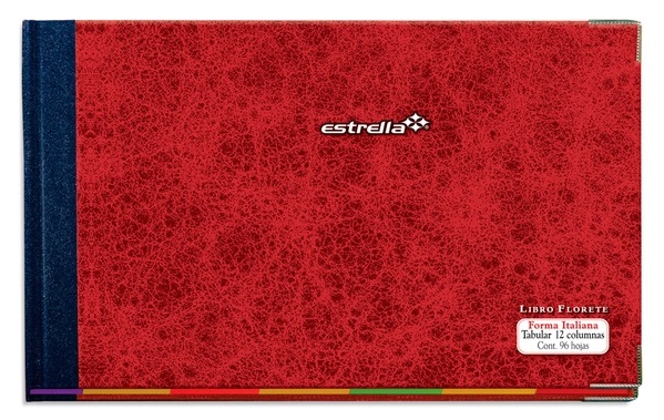 Libros de contabilidad estrella florete 12 columnas 96 hjs