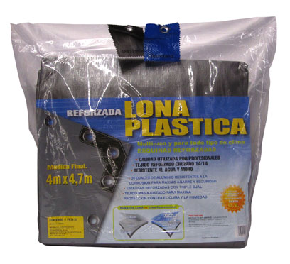 Lona plastica uso rudo abc  4mx4.7 mts