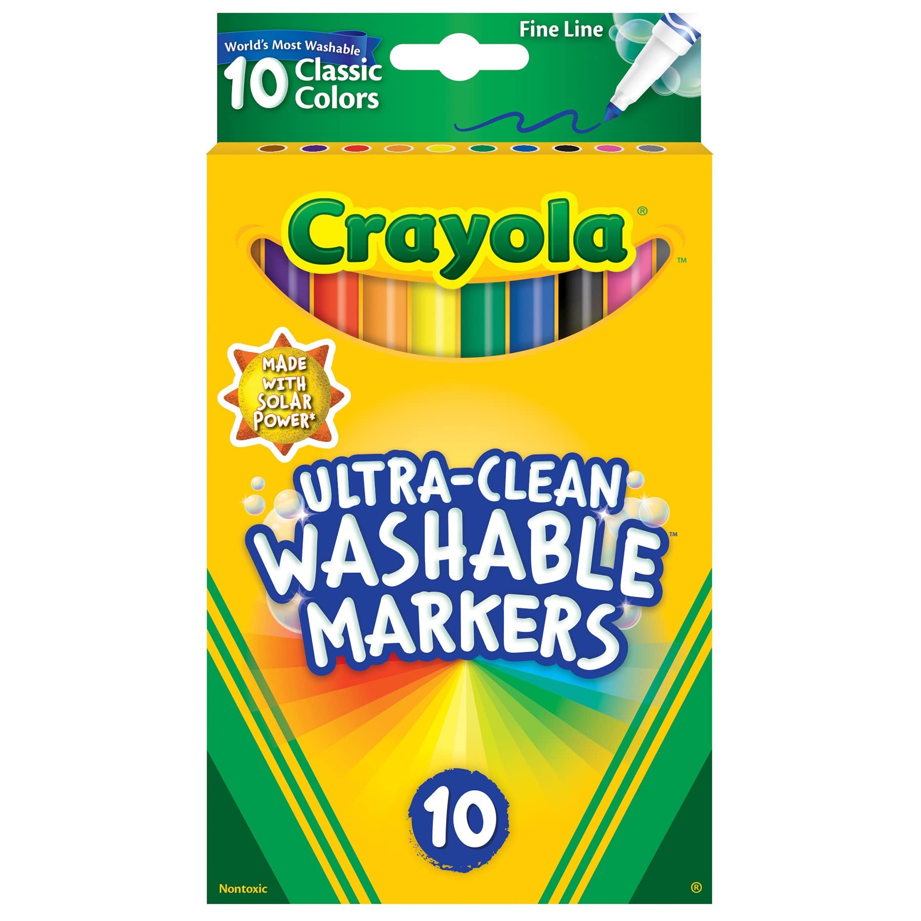Marcadores crayola lavables delgados c/10 colores