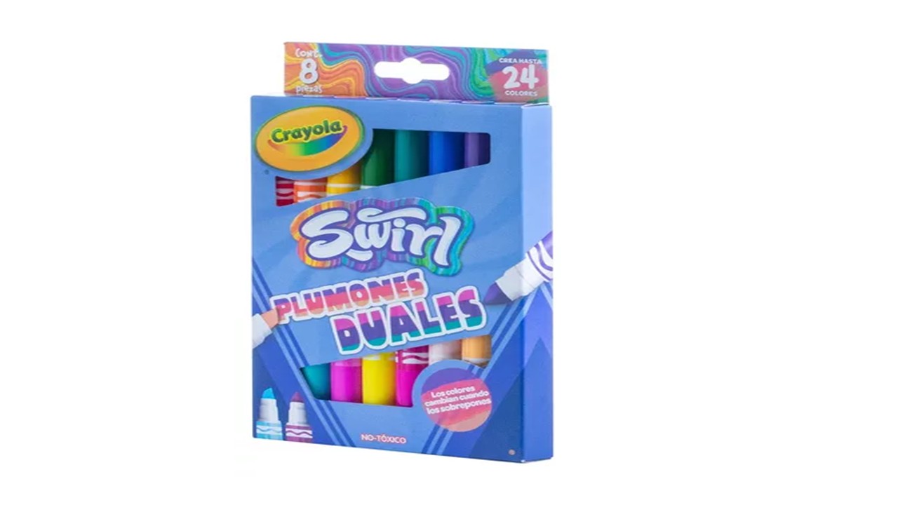 Marcadores crayola swirl plumones duales c/8 pzas