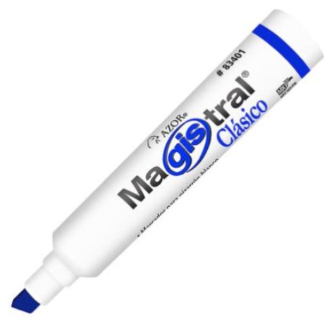 Marcador azor magistral punta cincel p/pizarron azul