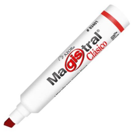 Marcador azor magistral punta cincel p/pizarron rojo