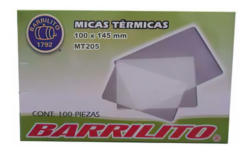 Micas barrilito 100x145mm mt205 10mm c/100