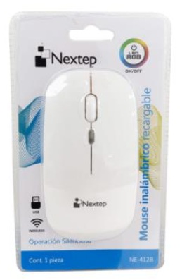 Mouse nextep 412 blanco recargable inalambrico