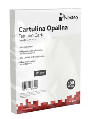 Opalinas nextep cartulina t/carta 225 grs c/100