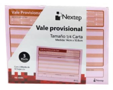 Block vale provisional de caja nextep 1/4