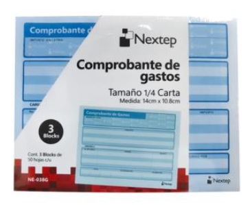 Block comprobante de gastos nextep 1/4