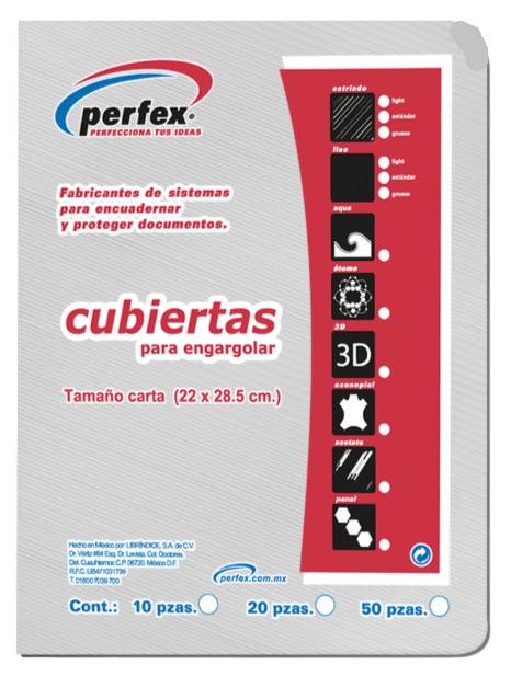 Pastas perfex bipol estreado transparente carta 50 pzas.