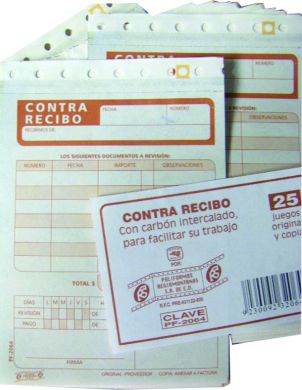 Formas impresas poliformas contra recibo autocopiante c/25