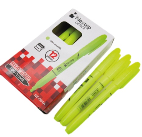Resaltador nextep tipo pluma amarillo