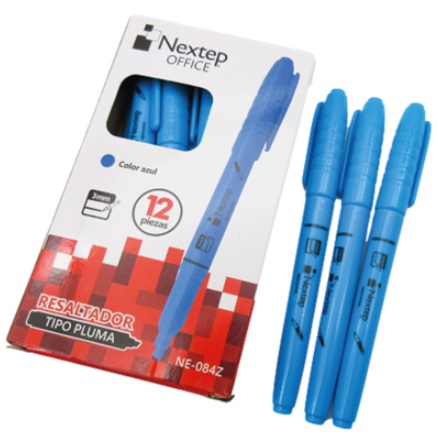 Resaltador nextep tipo pluma azul
