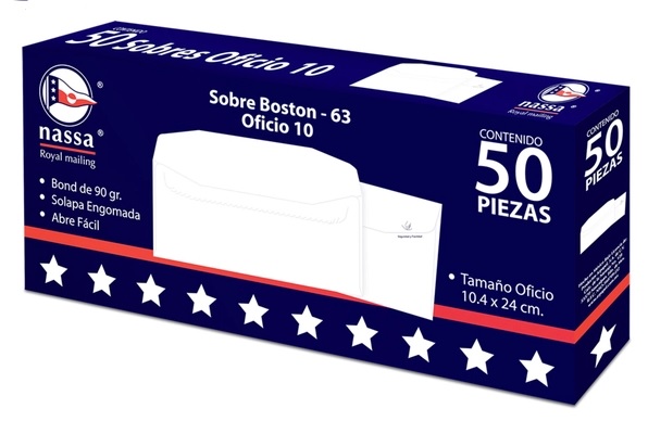 Sobres correspondencia boston-63 oficio 10 c/50 ha0207