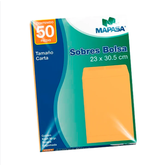 Sobre bolsa ante mapasa t/carta p/centro 23x30.5 c/500