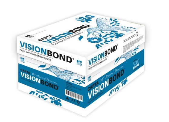 Papeles bond cortados vision 75grs 97% t/carta c/5000 hjs